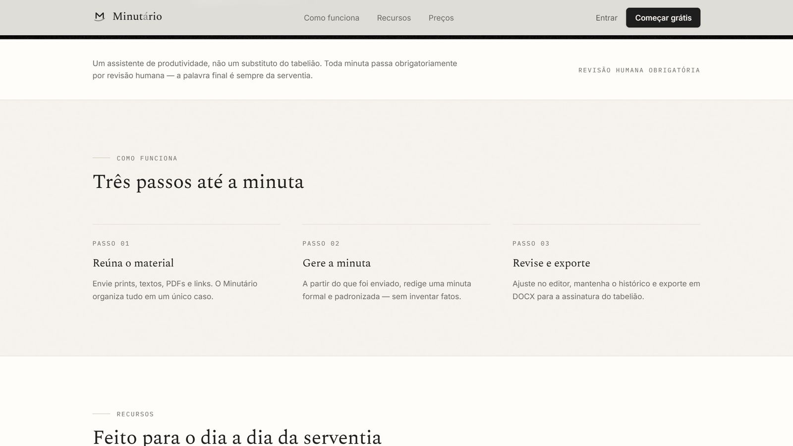 Minutário, tela 2