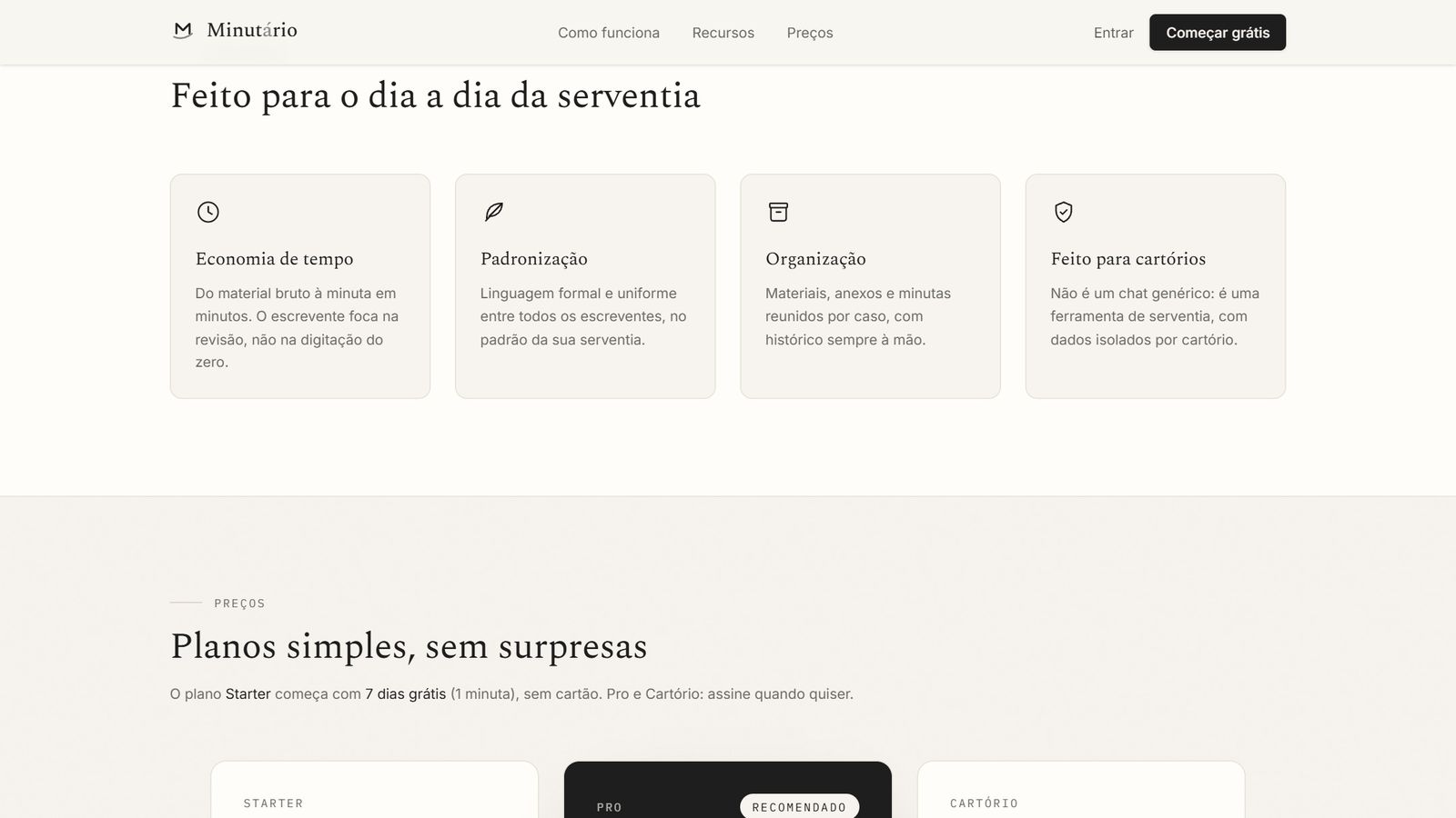 Minutário, tela 3