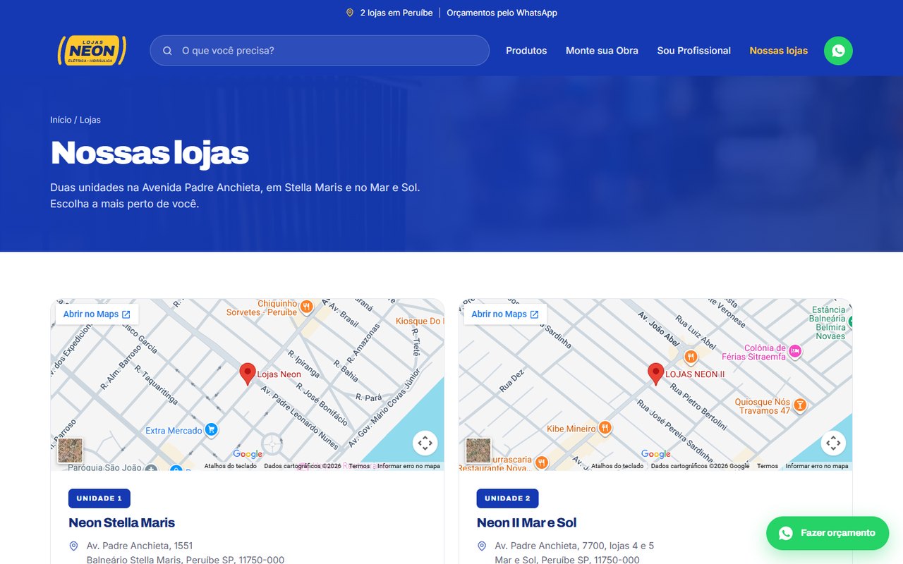 Lojas Neon, tela 4