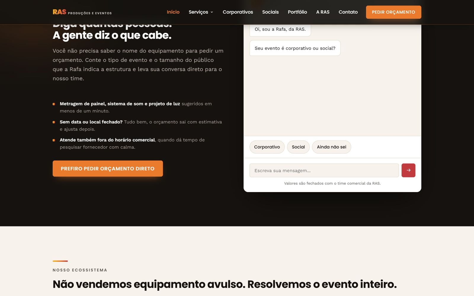 RAS Produções e Eventos, tela 3